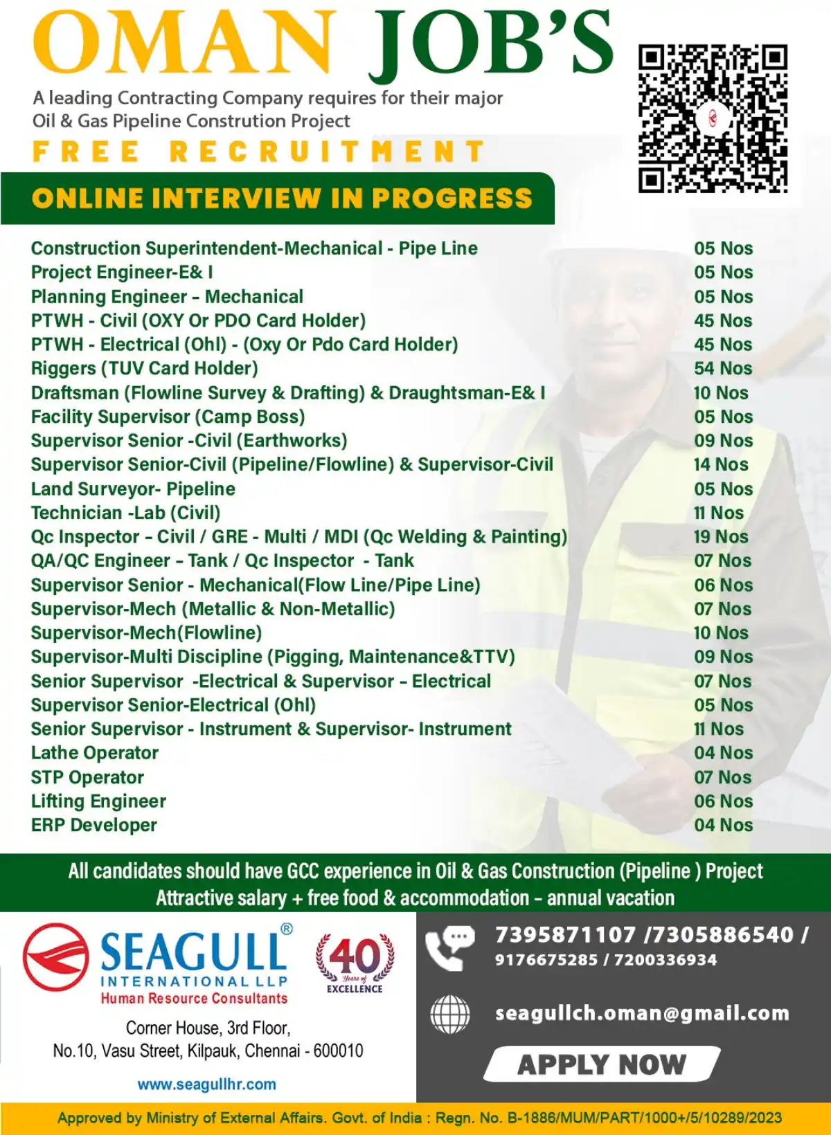 Oman Pipeline Construction Jobs