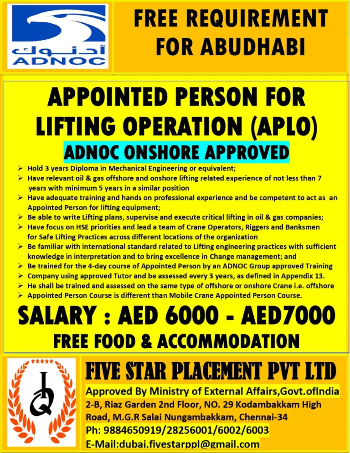 APLO Job ADNOC Abu Dhabi