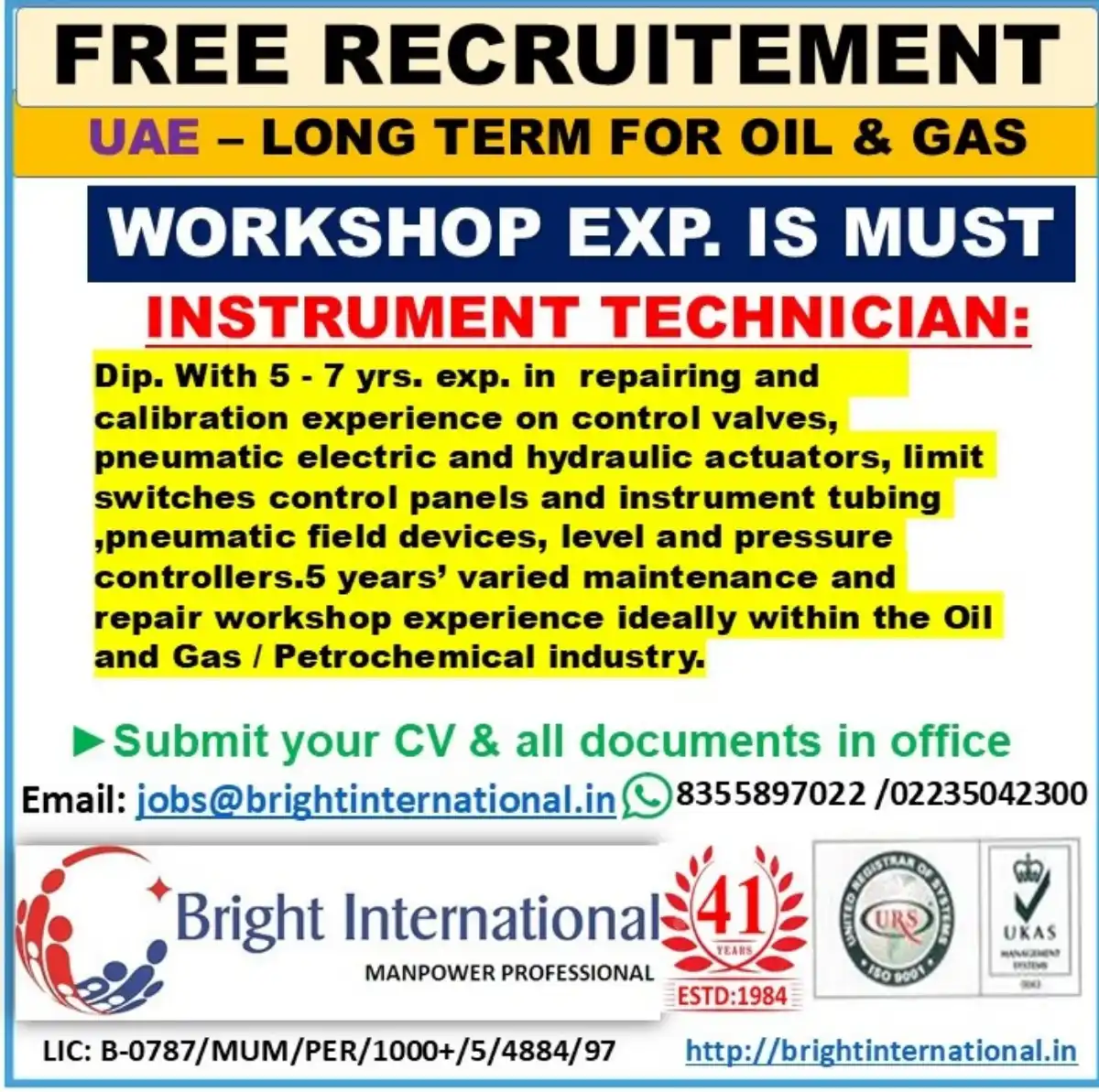 Inst Tech Job UAE