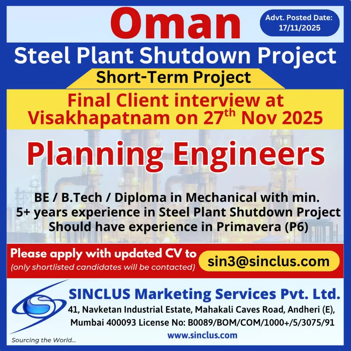 Planning Engineers – Oman Shutdown