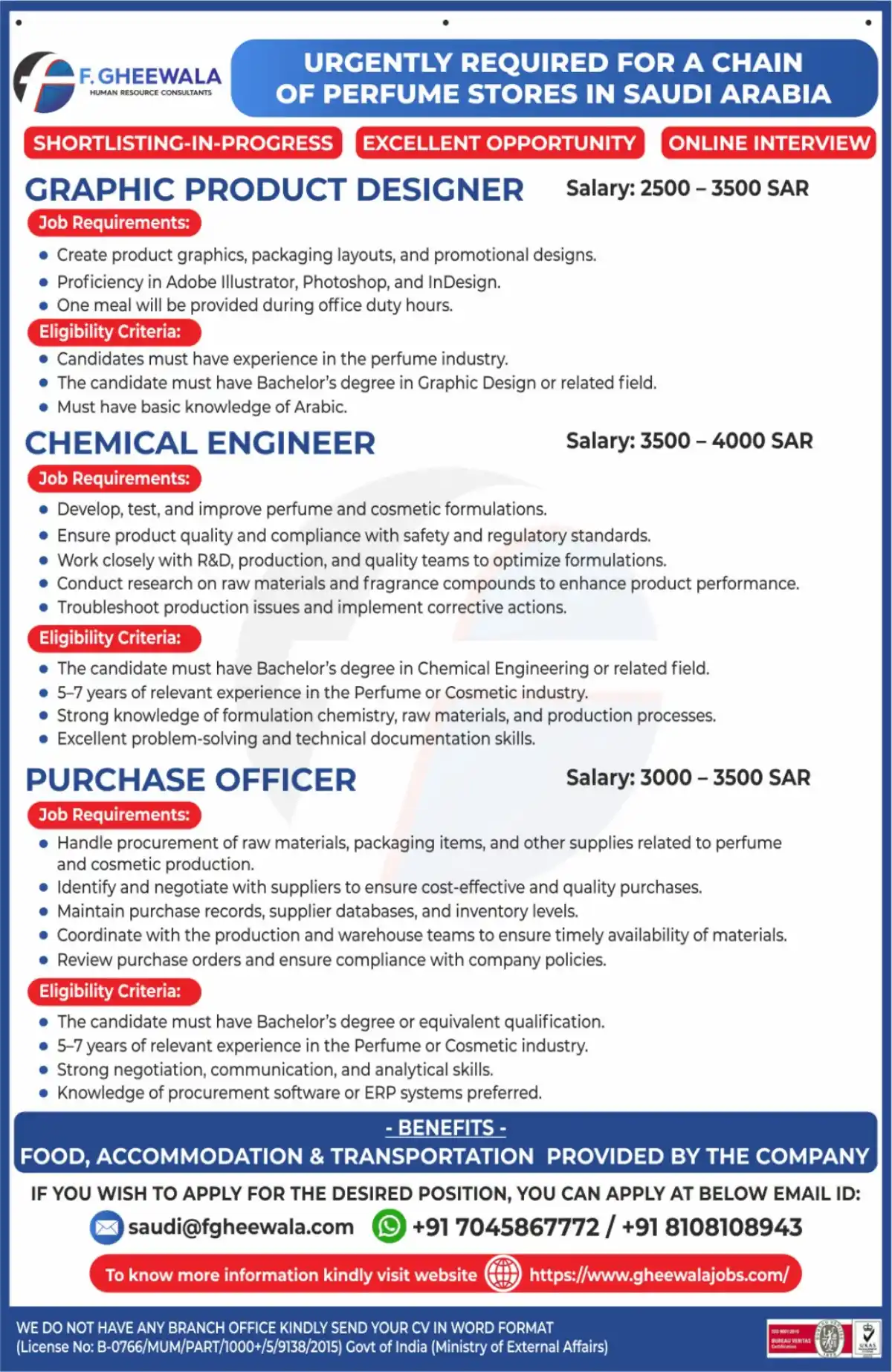 Perfume Store Jobs KSA