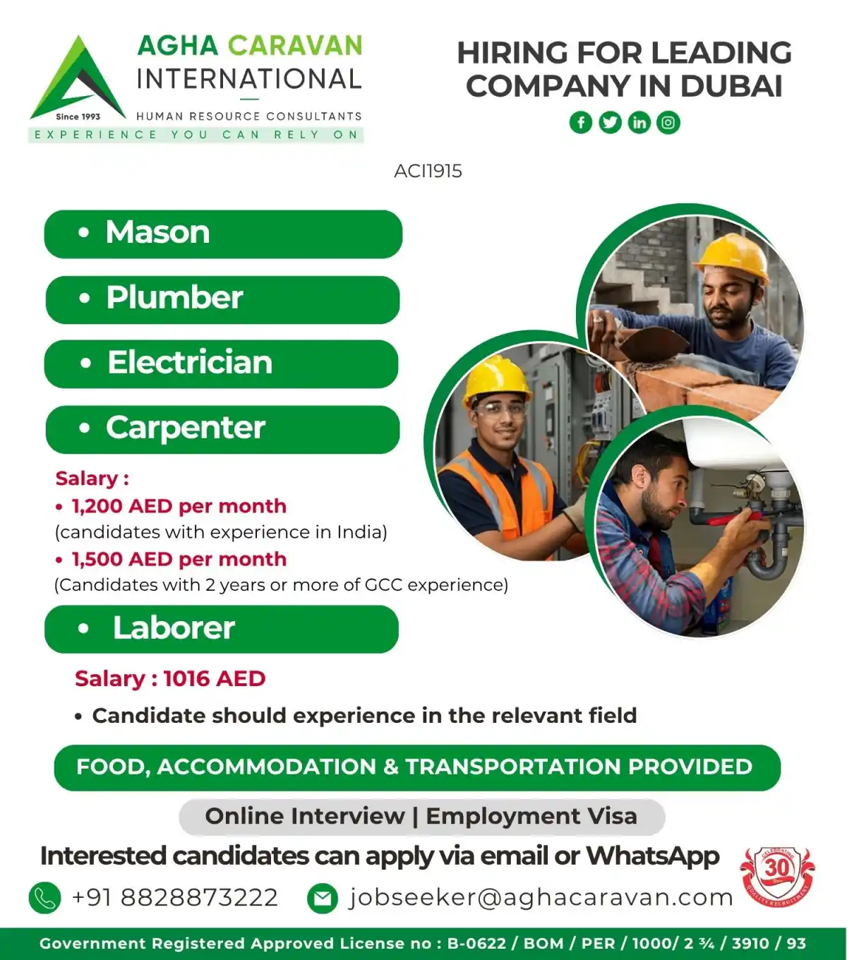 Dubai Construction Jobs