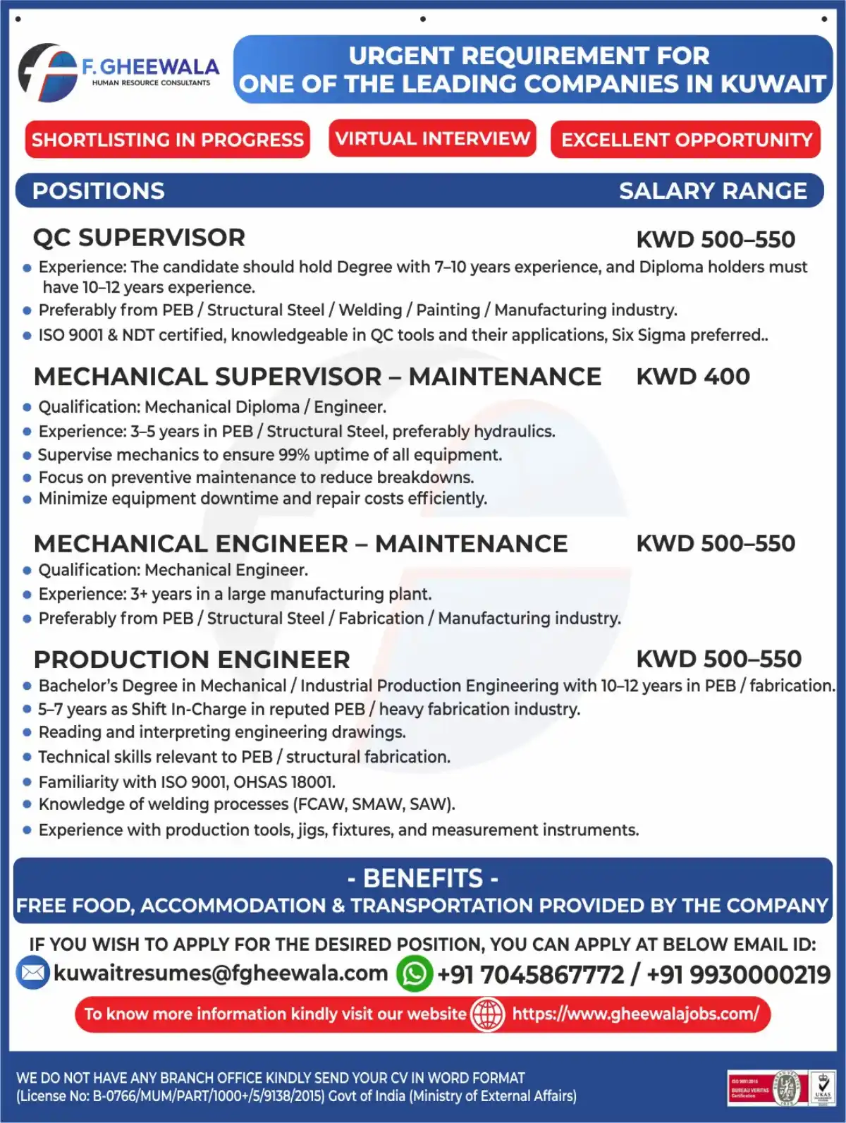 Kuwait Job Vacancies