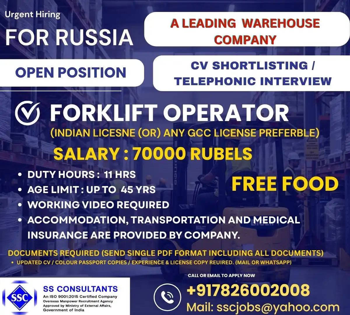 Forklift Operator – Russia