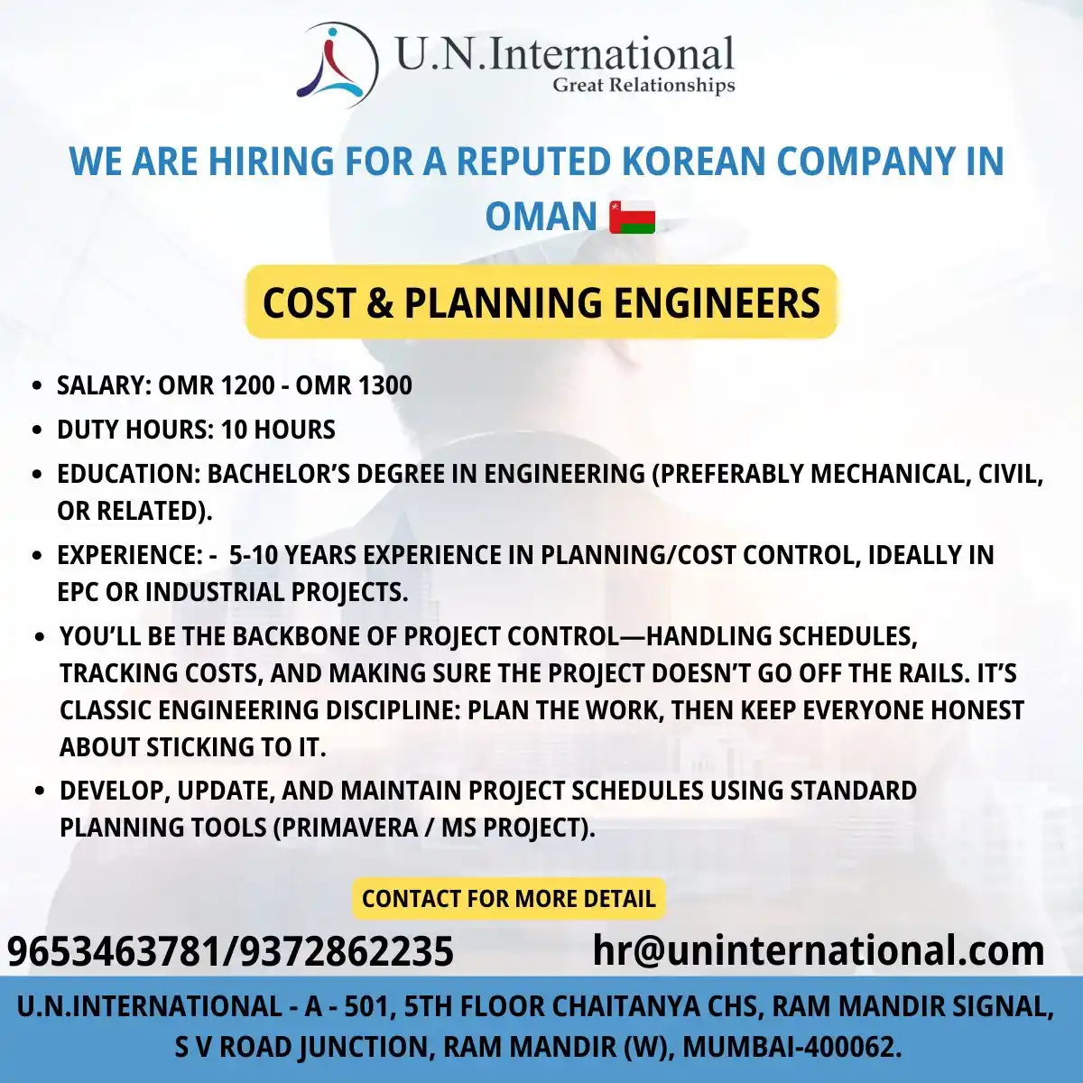 Cost Planning Engineers Oman