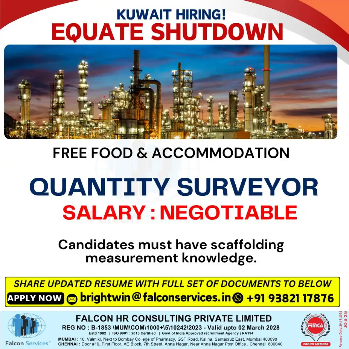 Quantity Surveyor Job Kuwait