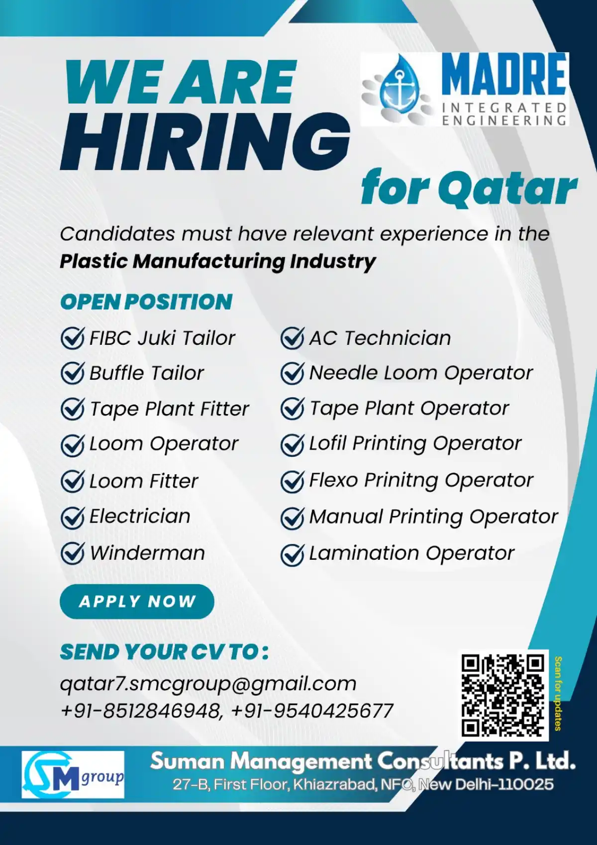 Plastic Manufacturing Jobs Qatar