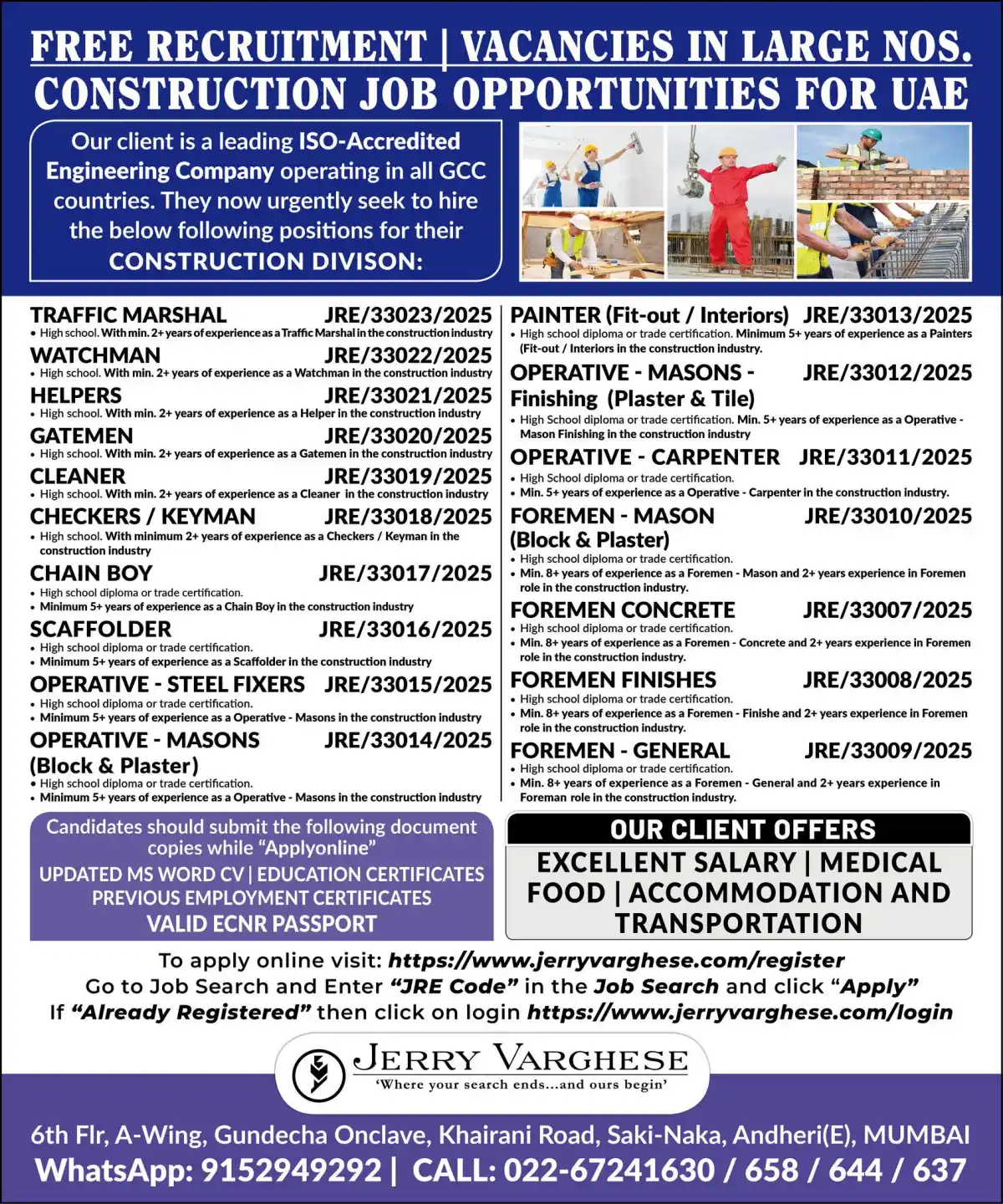 UAE Construction Jobs