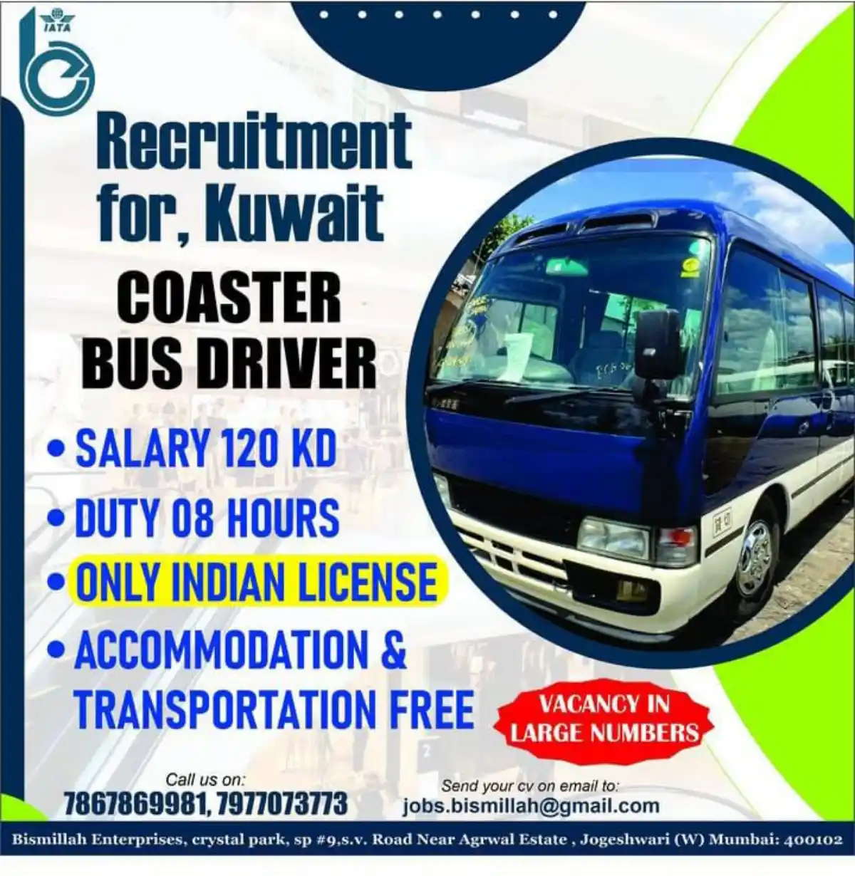 Coaster Bus Driver Kuwait