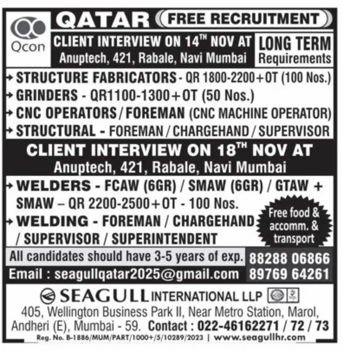 Qatar Free Recruitment Jobs