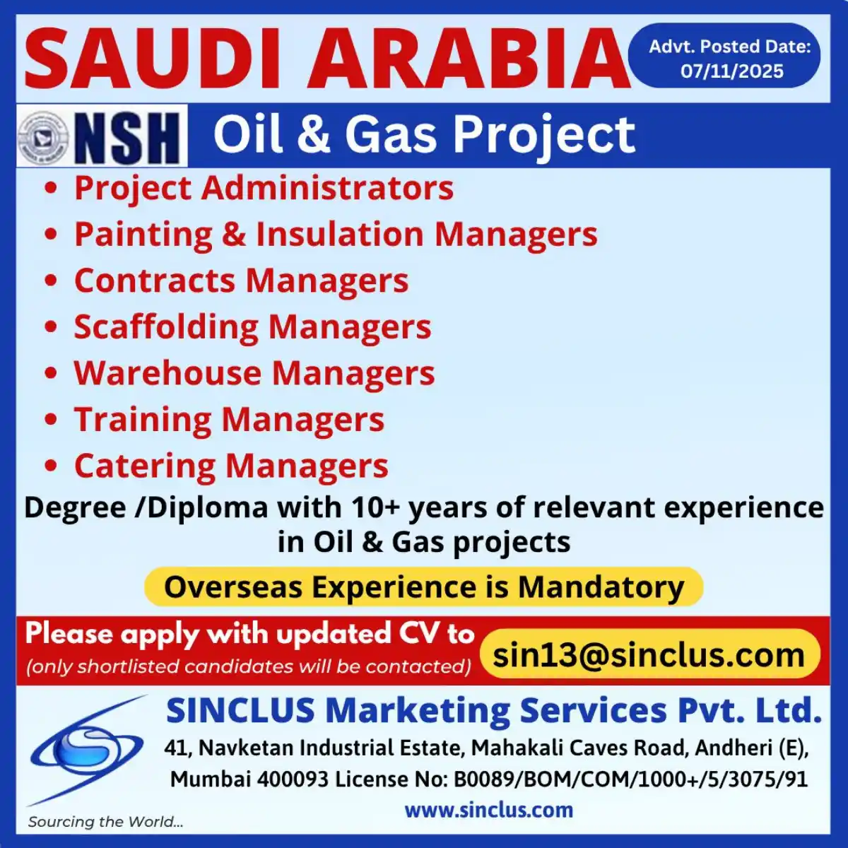 Oil & Gas Manager Jobs Saudi Arabia