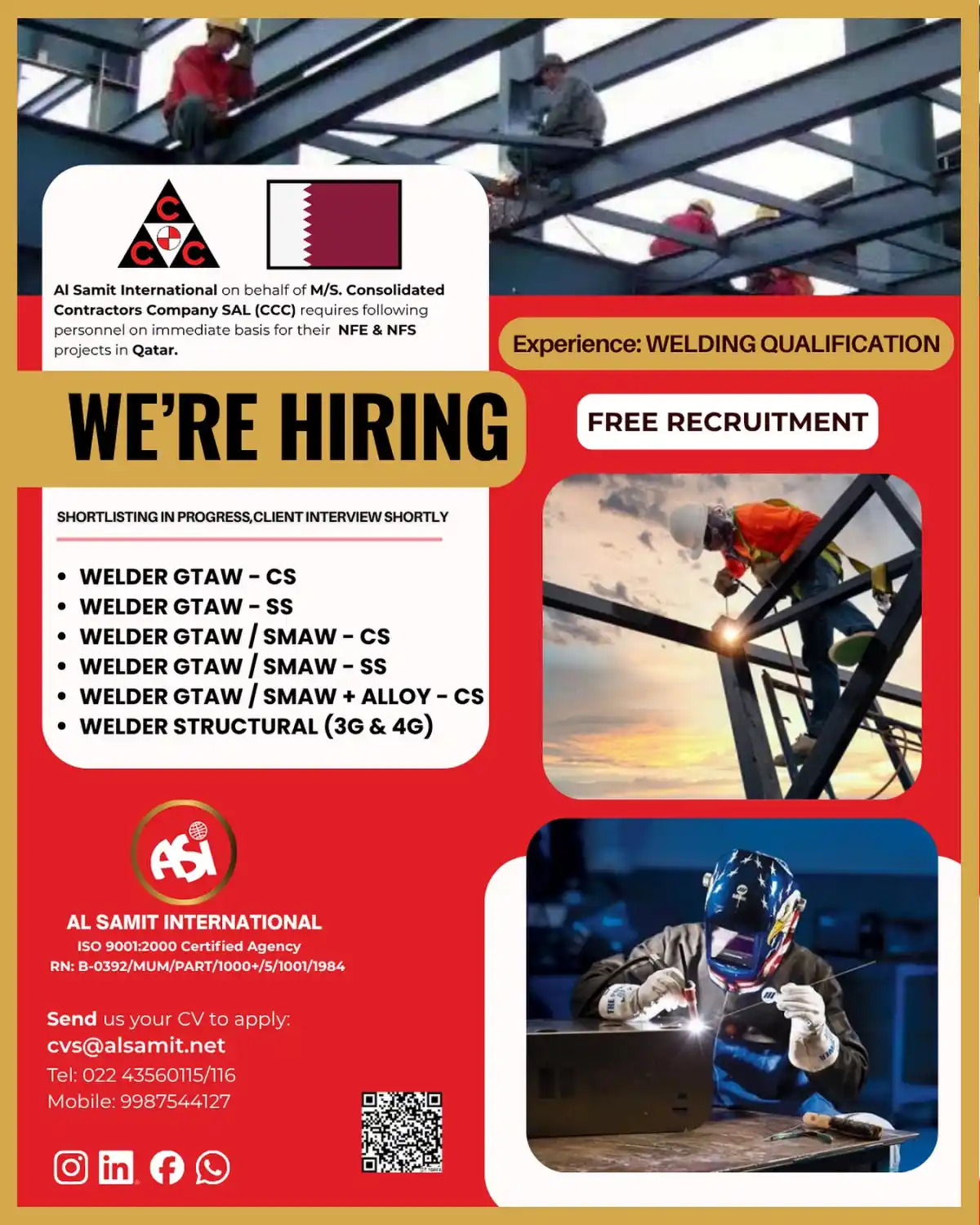 Welder Jobs Qatar