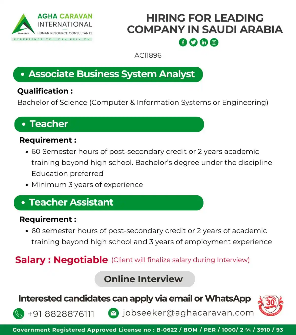 Jobs in Saudi Arabia
