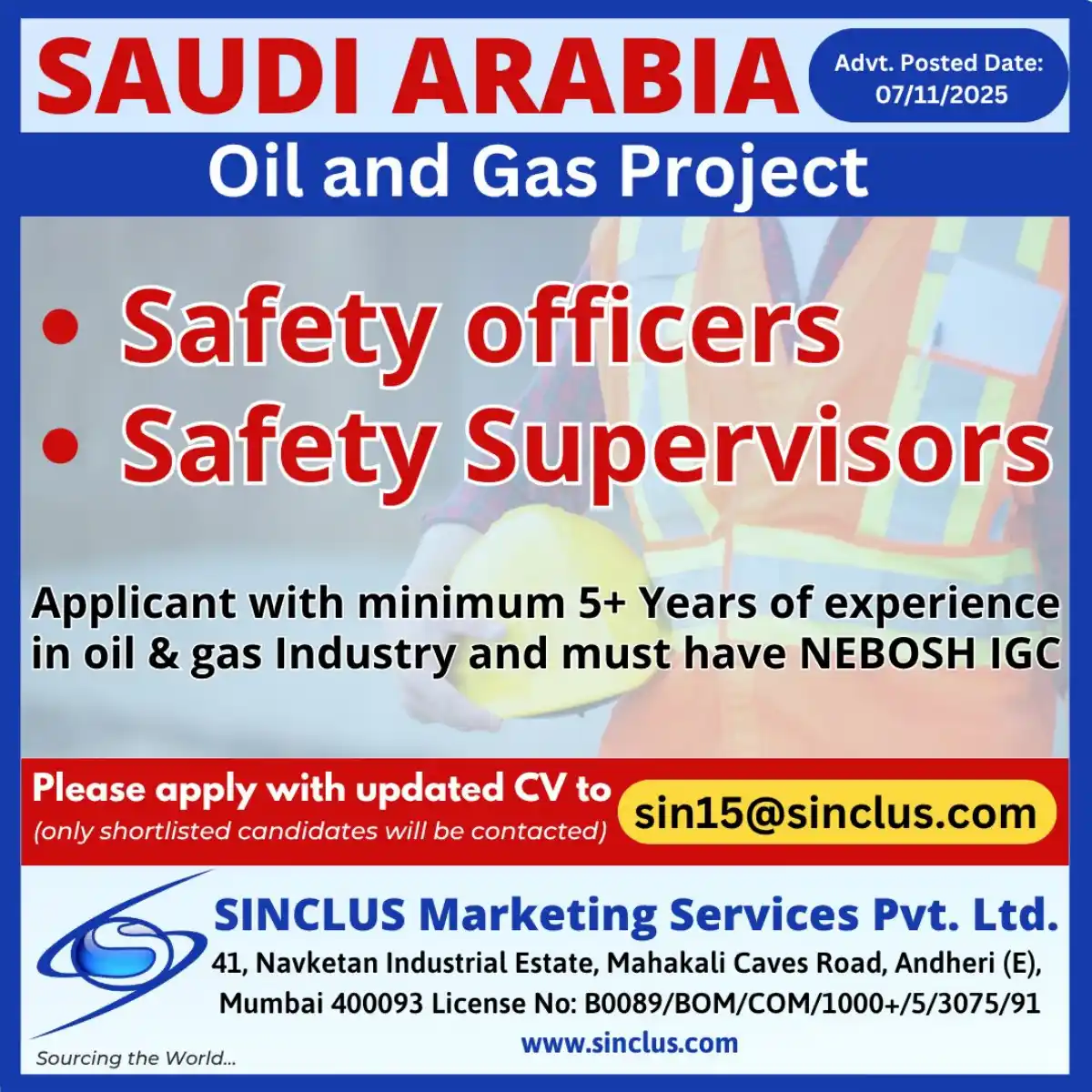 Safety Jobs in Saudi Arabia