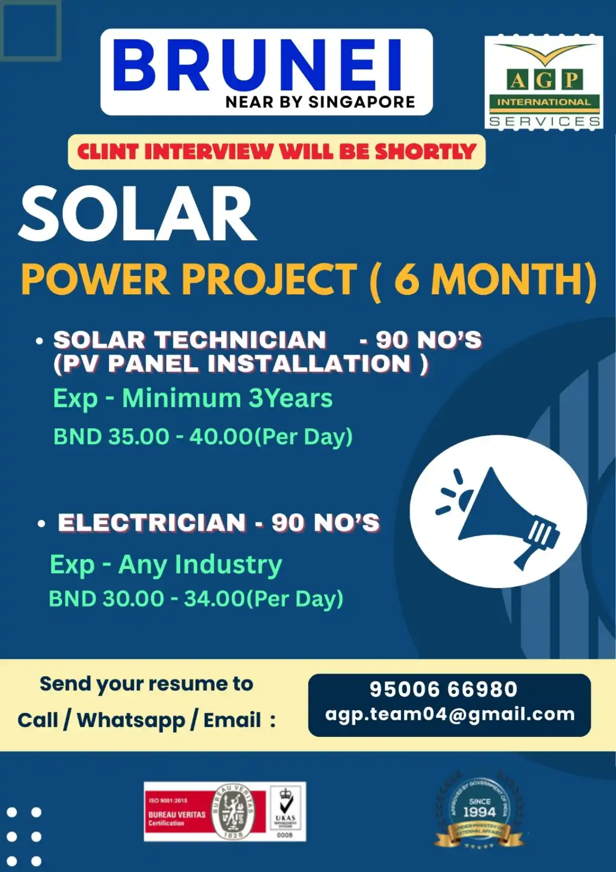 Solar Jobs in Brunei – AGP Hiring