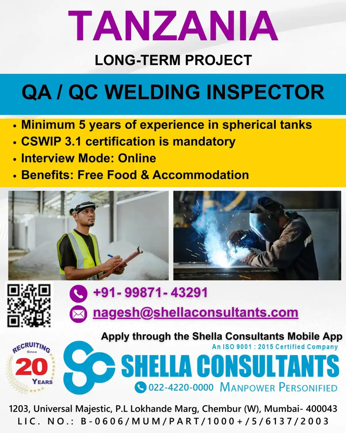 QA/QC Welding Inspector – Tanzania