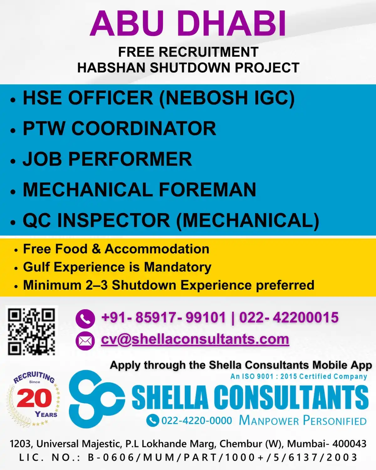 HSE Officer & Shutdown Jobs in Abu Dhabi