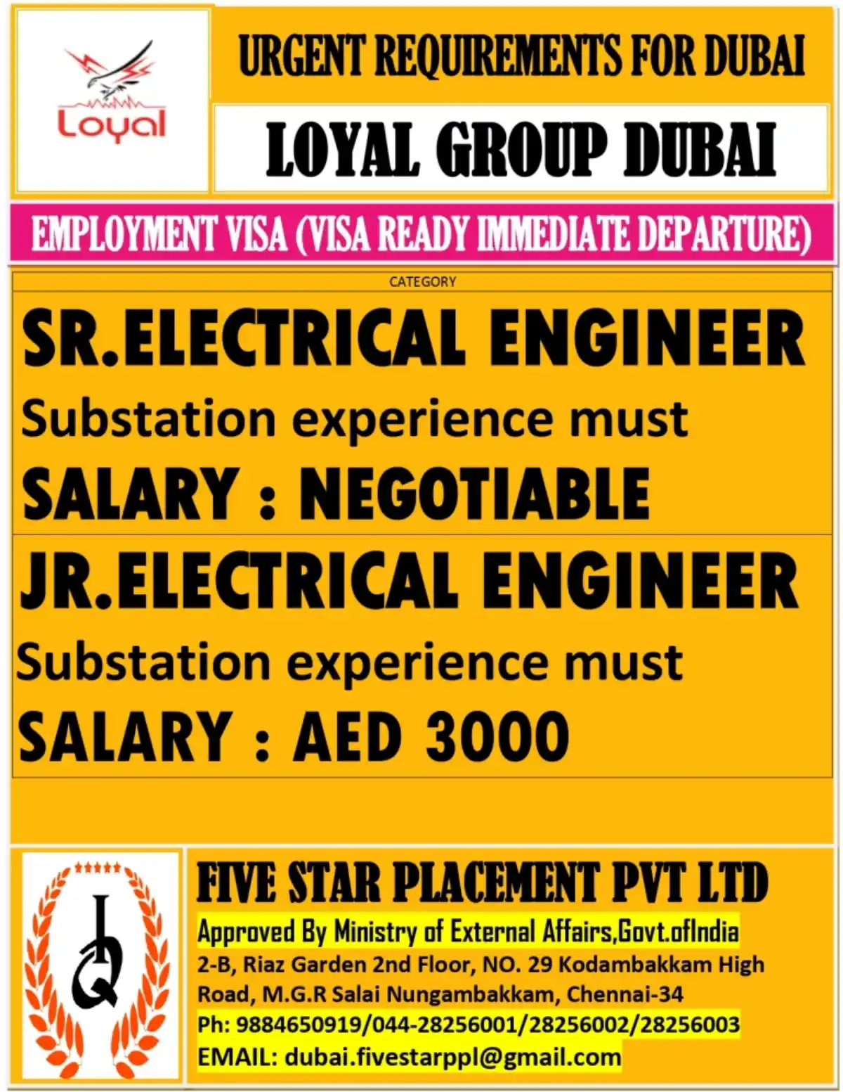Electrical Engineer Jobs in Dubai – Visa Ready
