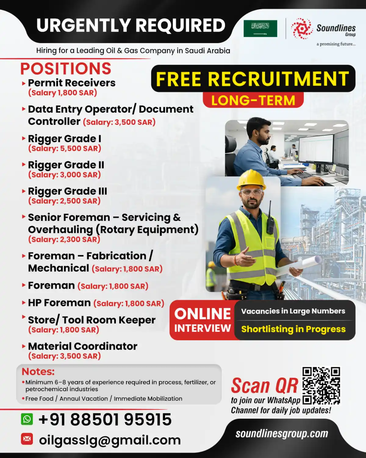 Oil & Gas Jobs in Saudi Arabia – Urgent Hiring