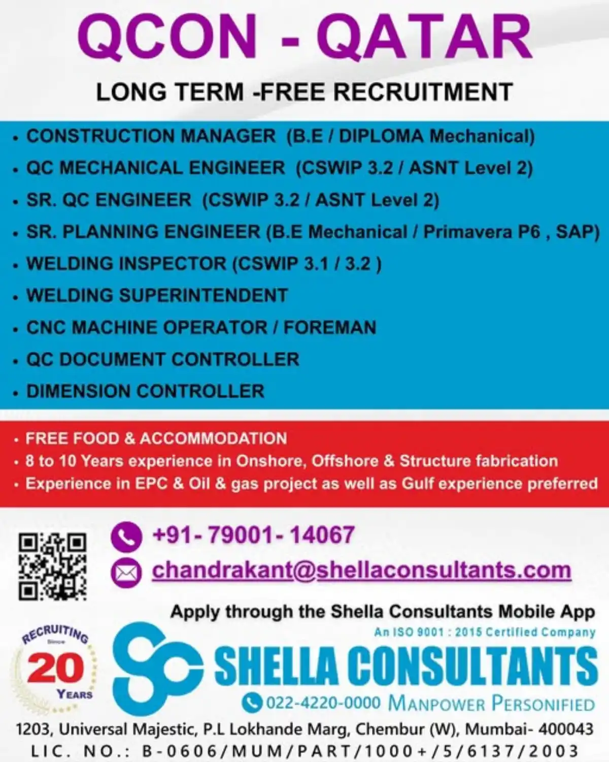 Qatar Construction Jobs – Free Recruitment