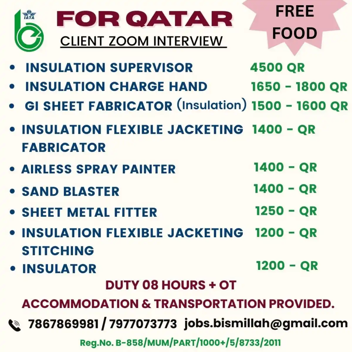 Qatar Job Vacancies – Insulation & Fabrication