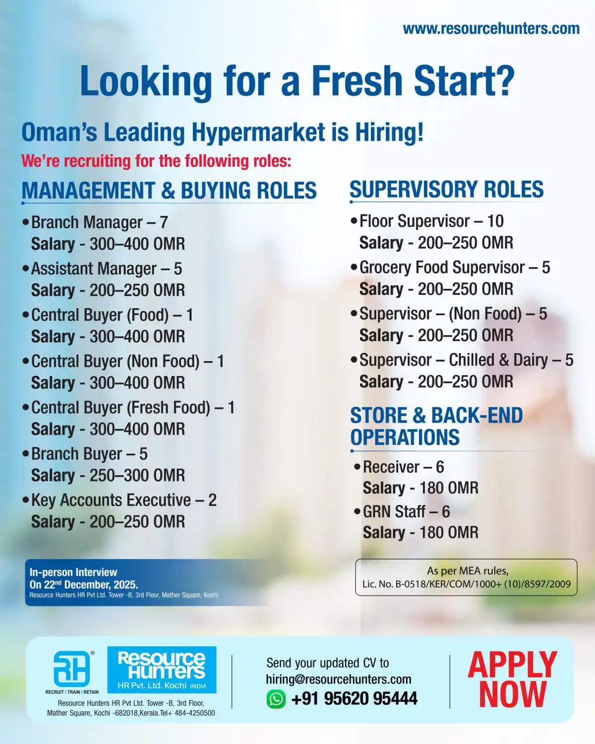 Oman Hypermarket Jobs 2025