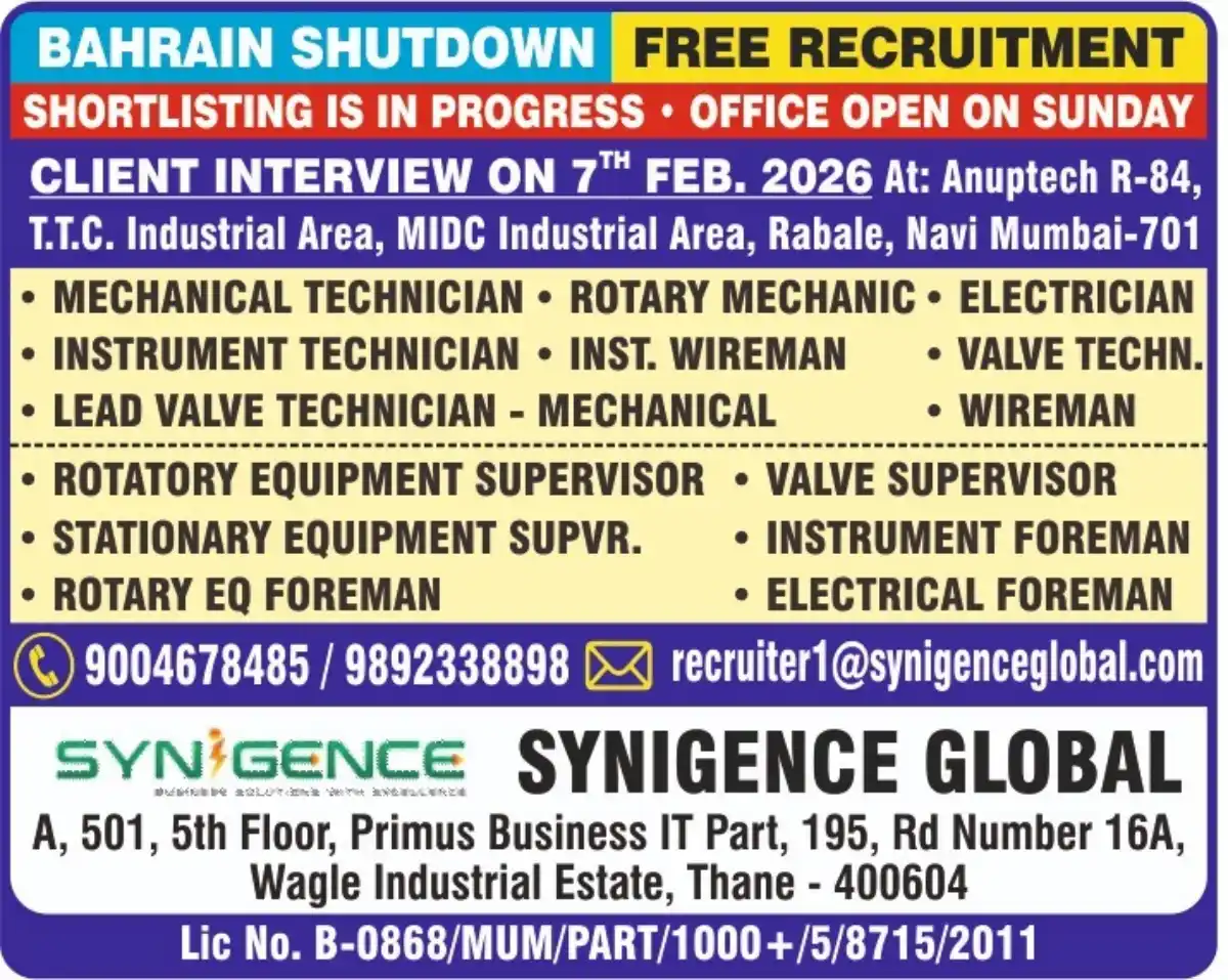 Bahrain Shutdown Recruitment 2026