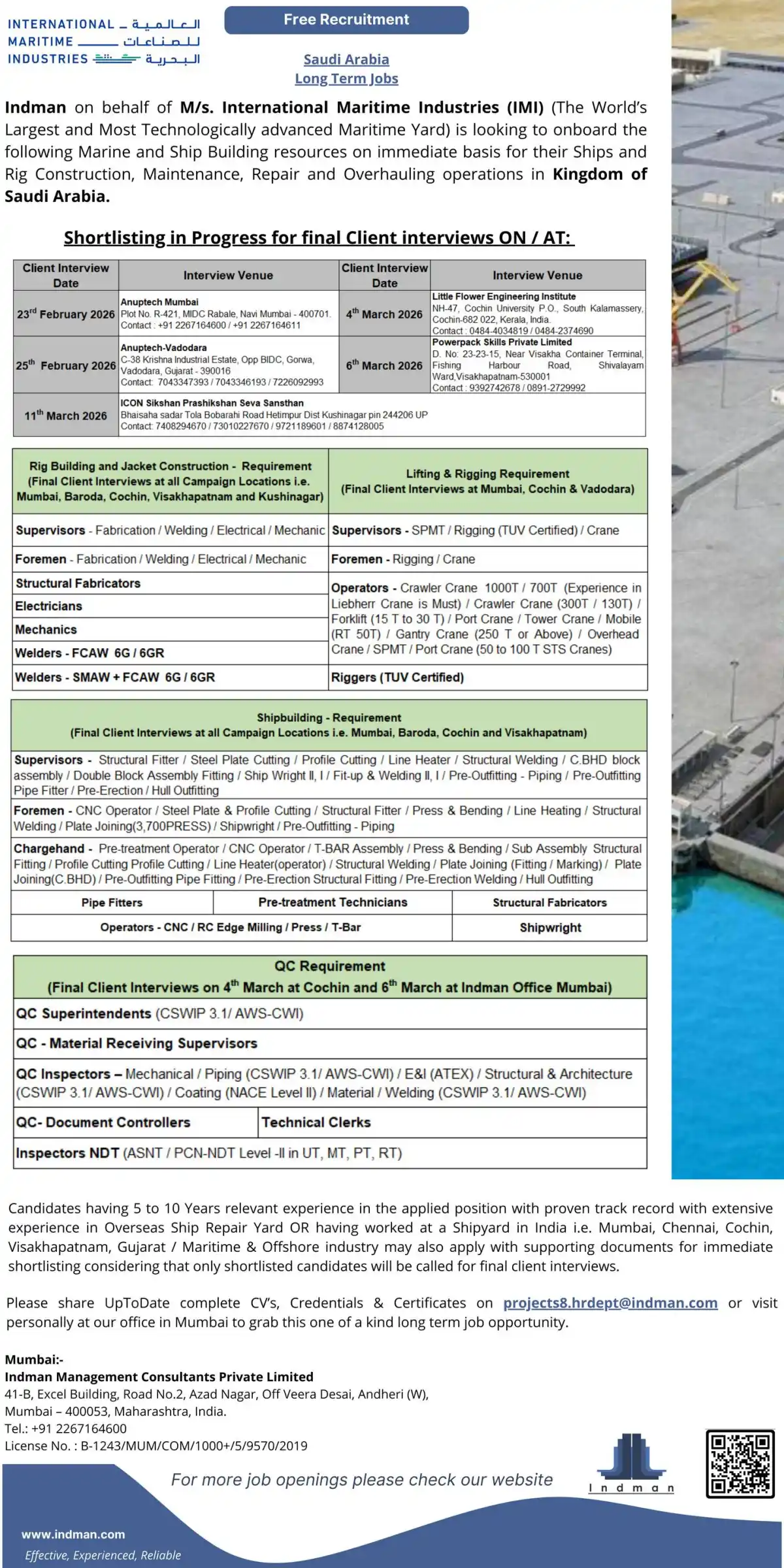 Maritime Jobs at IMI Saudi Arabia