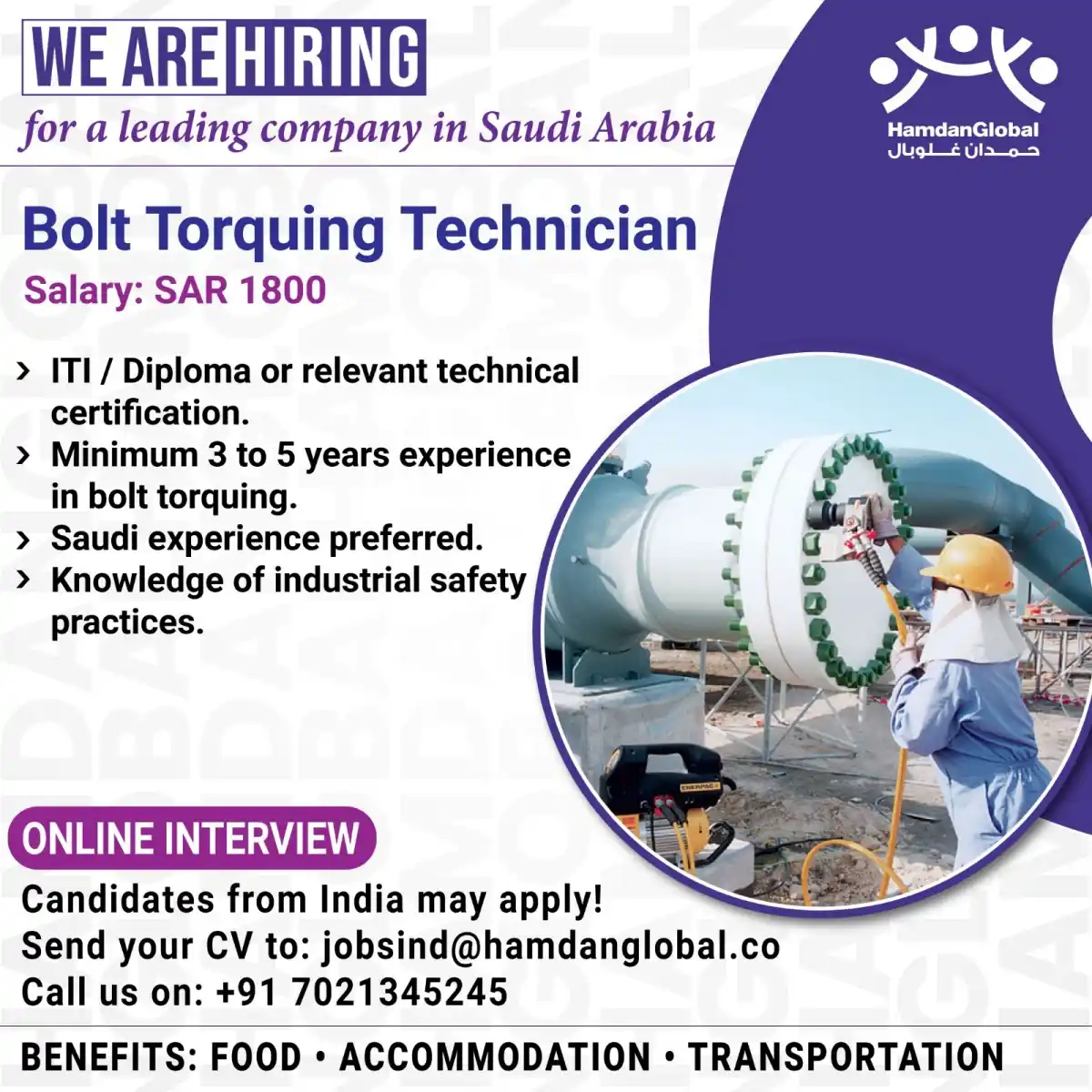 Bolt Torquing Technician – Saudi Arabia