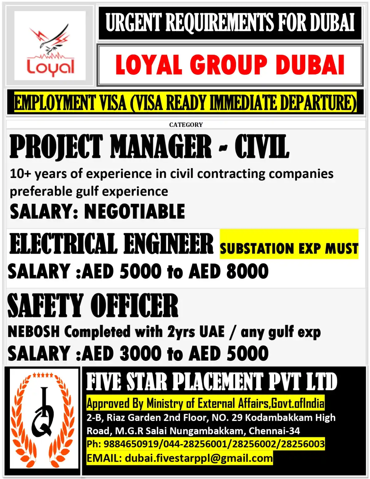 Urgent Dubai Jobs: Visa Ready Positions