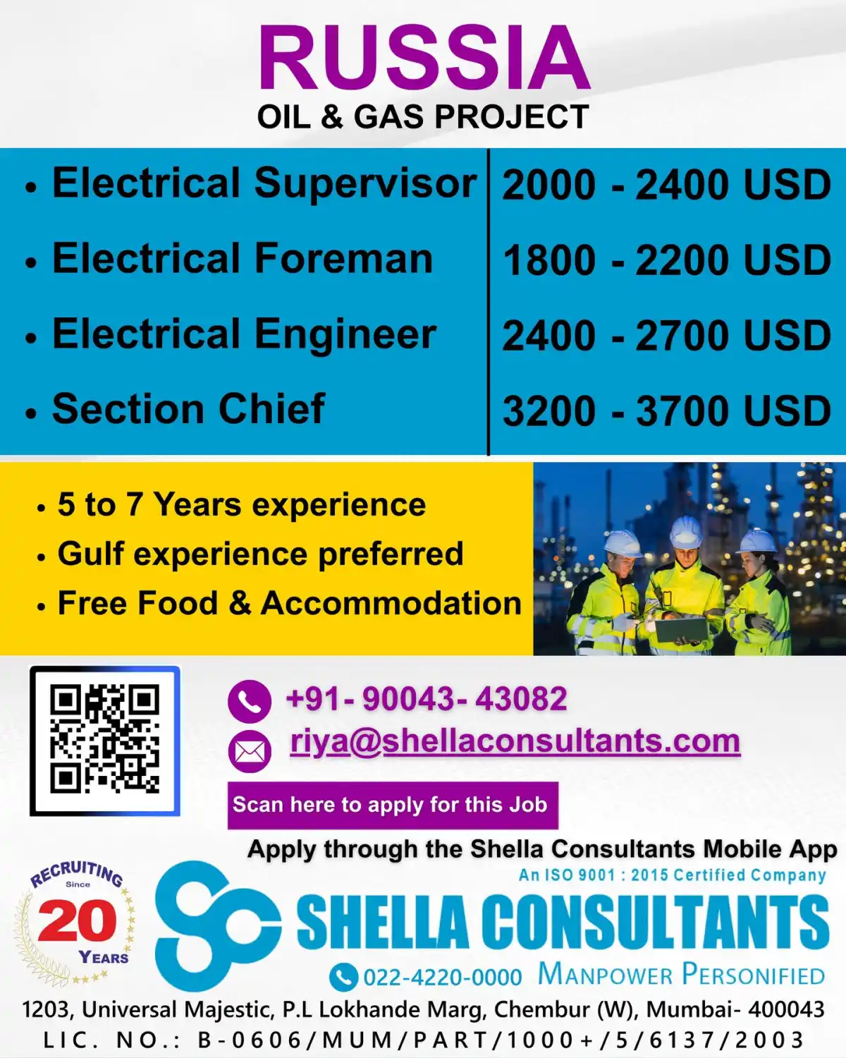 Electrical Supervisor – Russia Oil & Gas Project