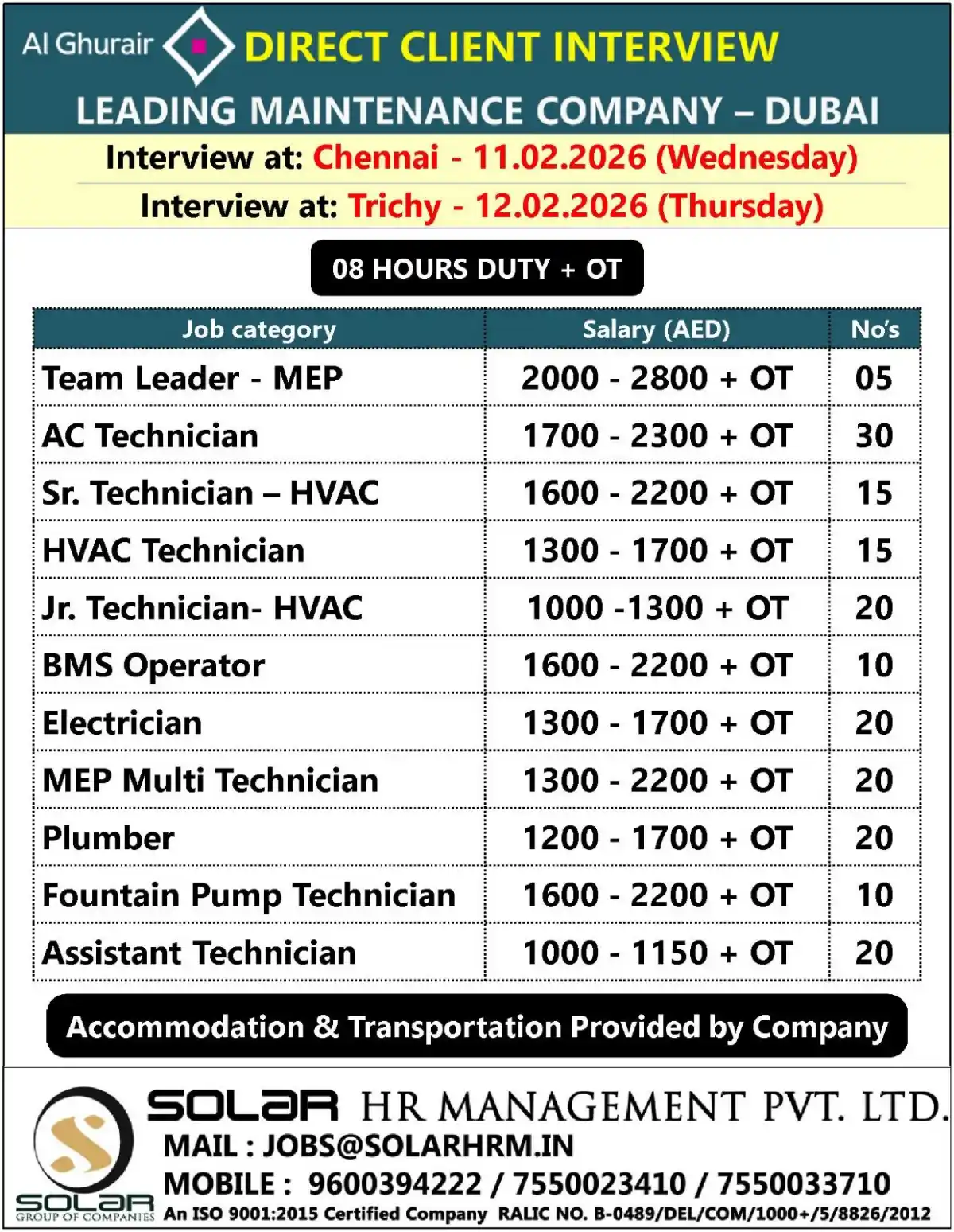 Al Ghurair Dubai Jobs: Direct Client Interview