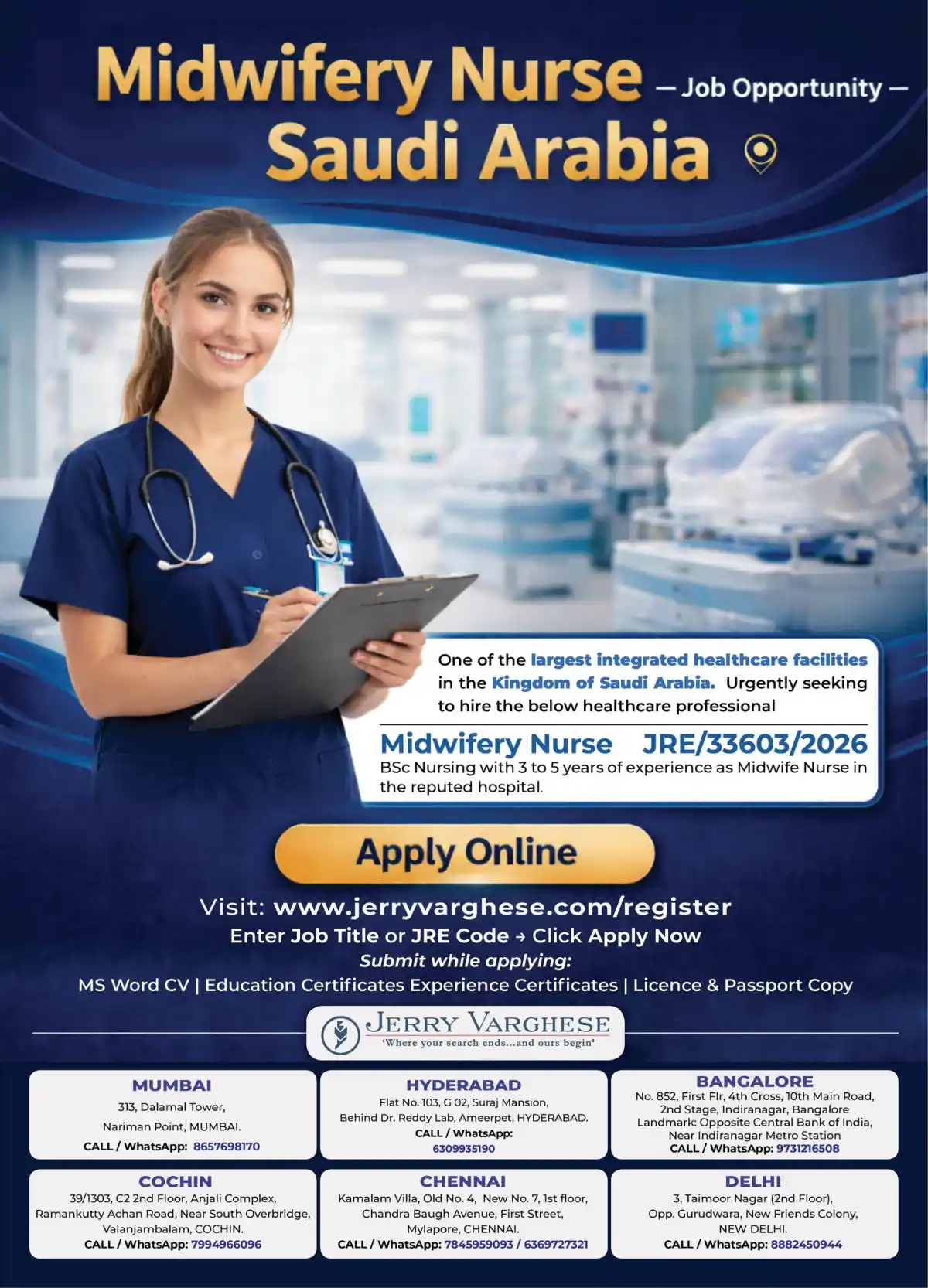 Midwifery Nurse Job – Saudi Arabia