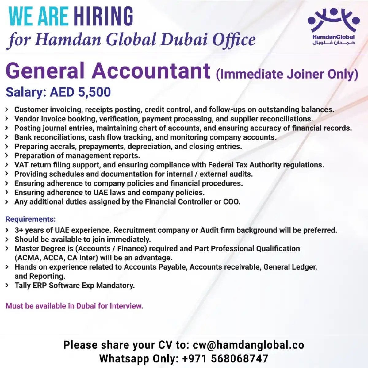 General Accountant Dubai