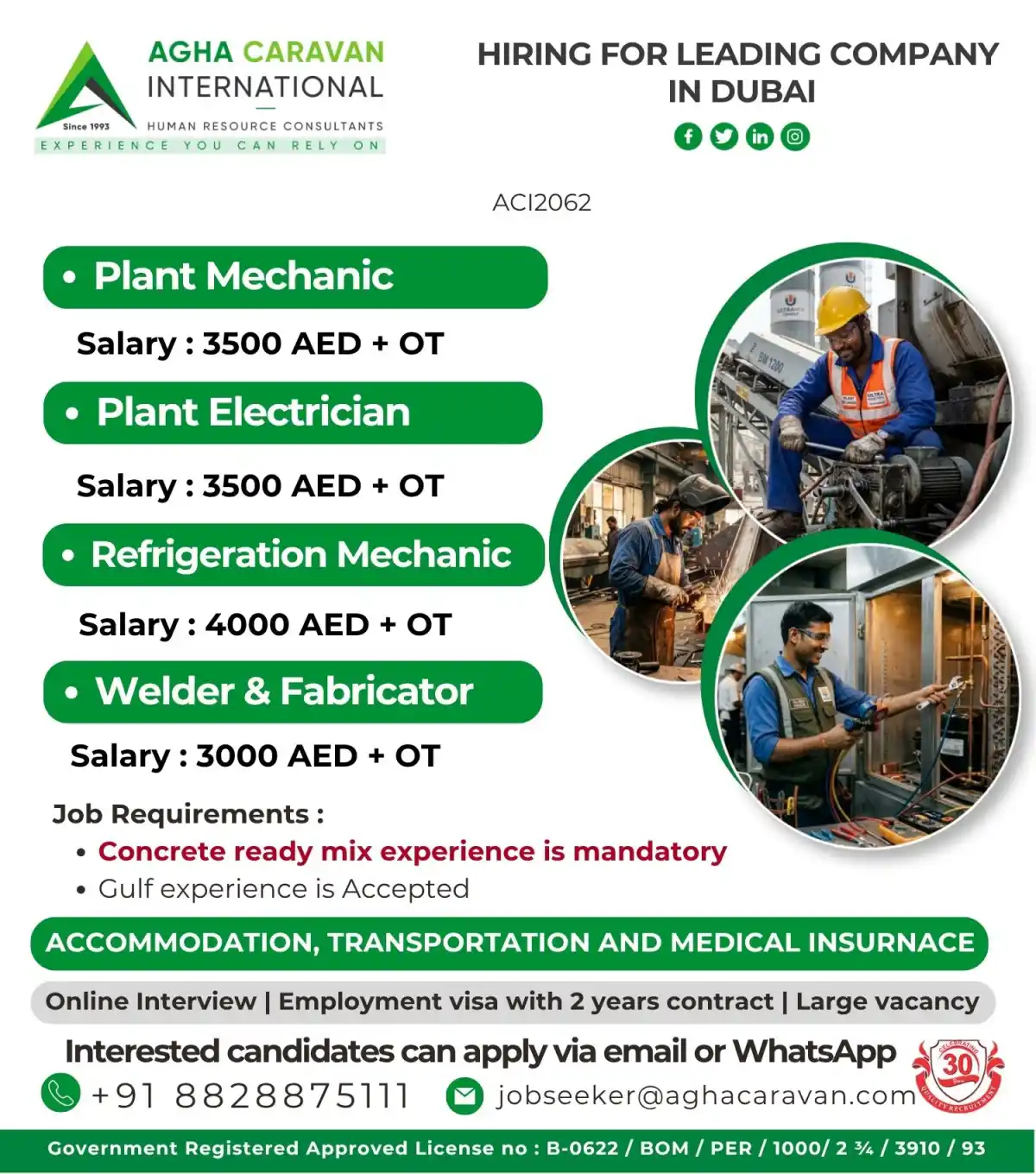 Dubai Plant Mechanic & Trades Jobs