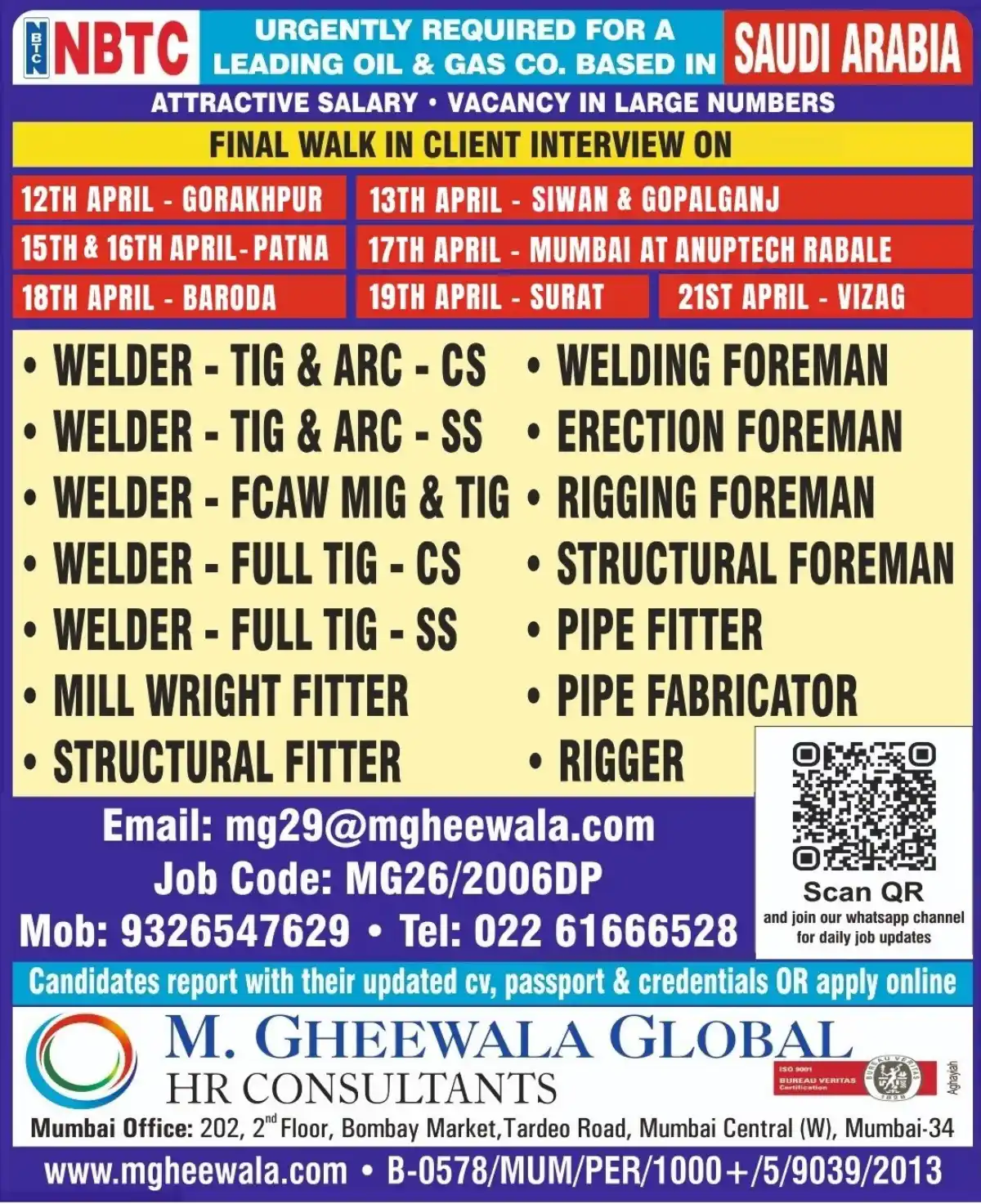Welding Jobs Saudi Arabia
