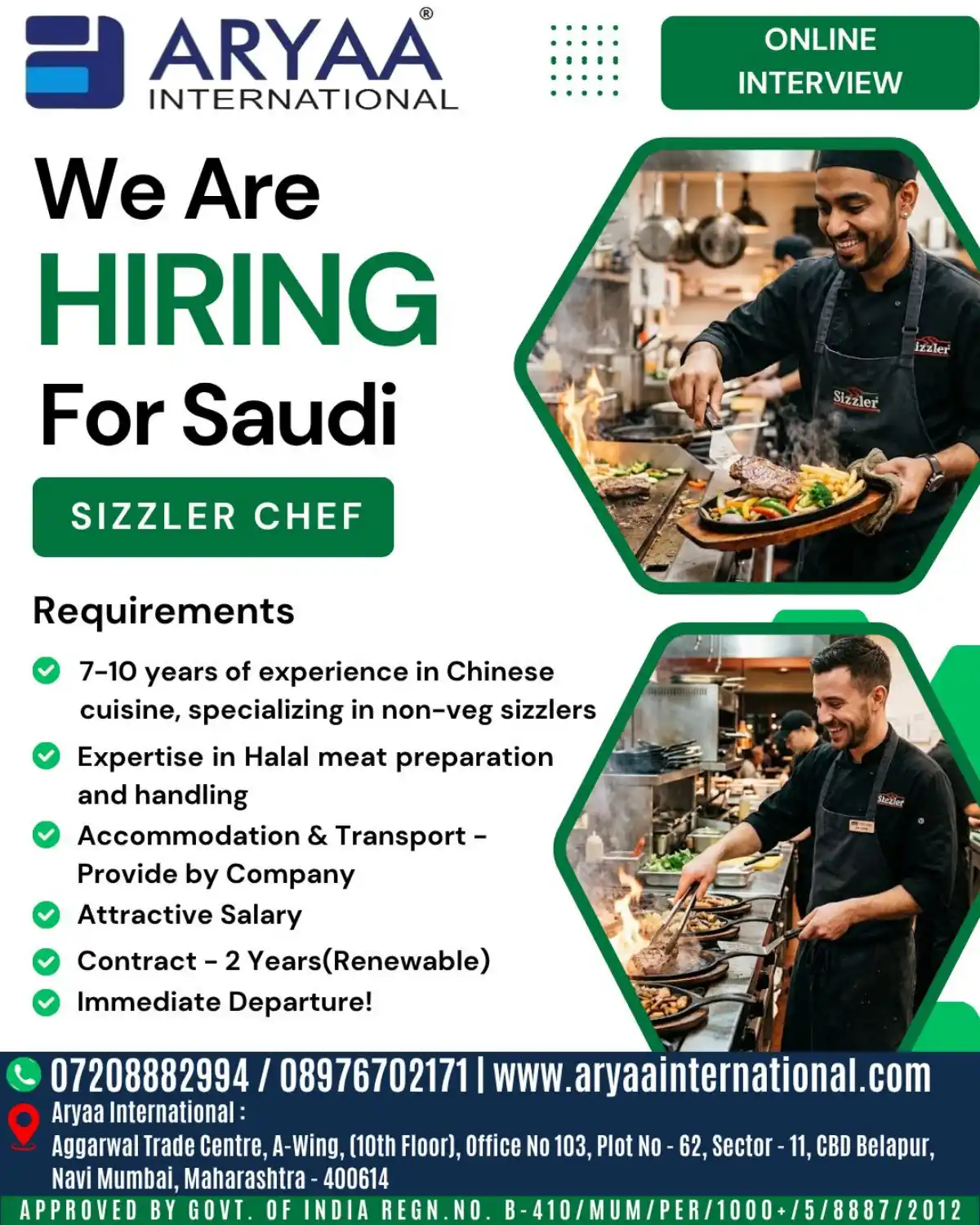 Sizzler Chef Jobs in Saudi Arabia – Immediate Hiring
