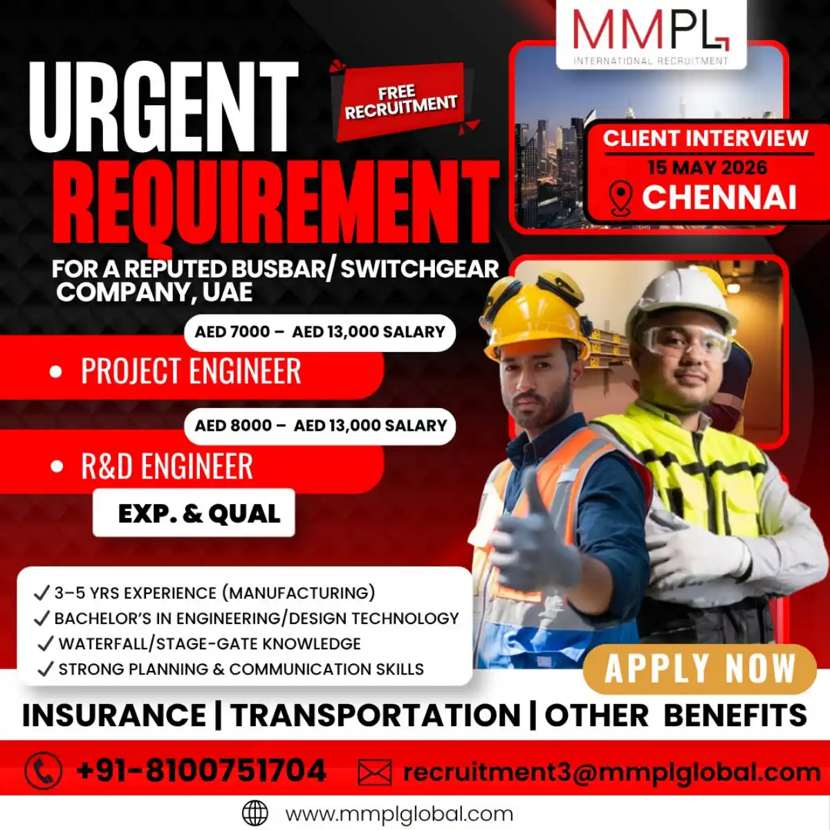 Project Engineer & R&D Engineer Jobs UAE