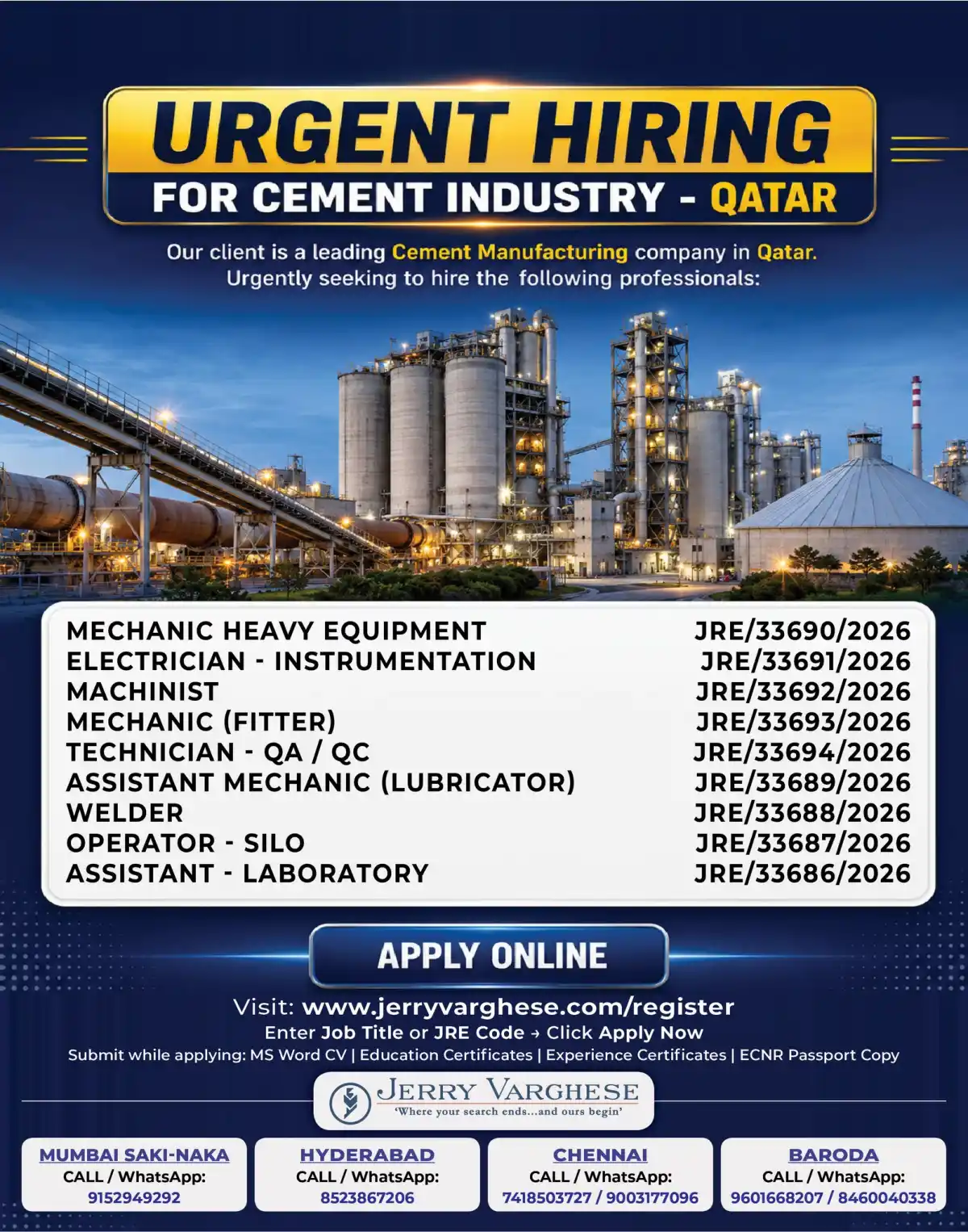 Cement Jobs Qatar 2026
