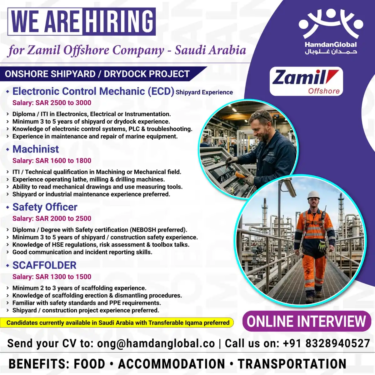 Zamil Offshore Hiring – Shipyard/Drydock