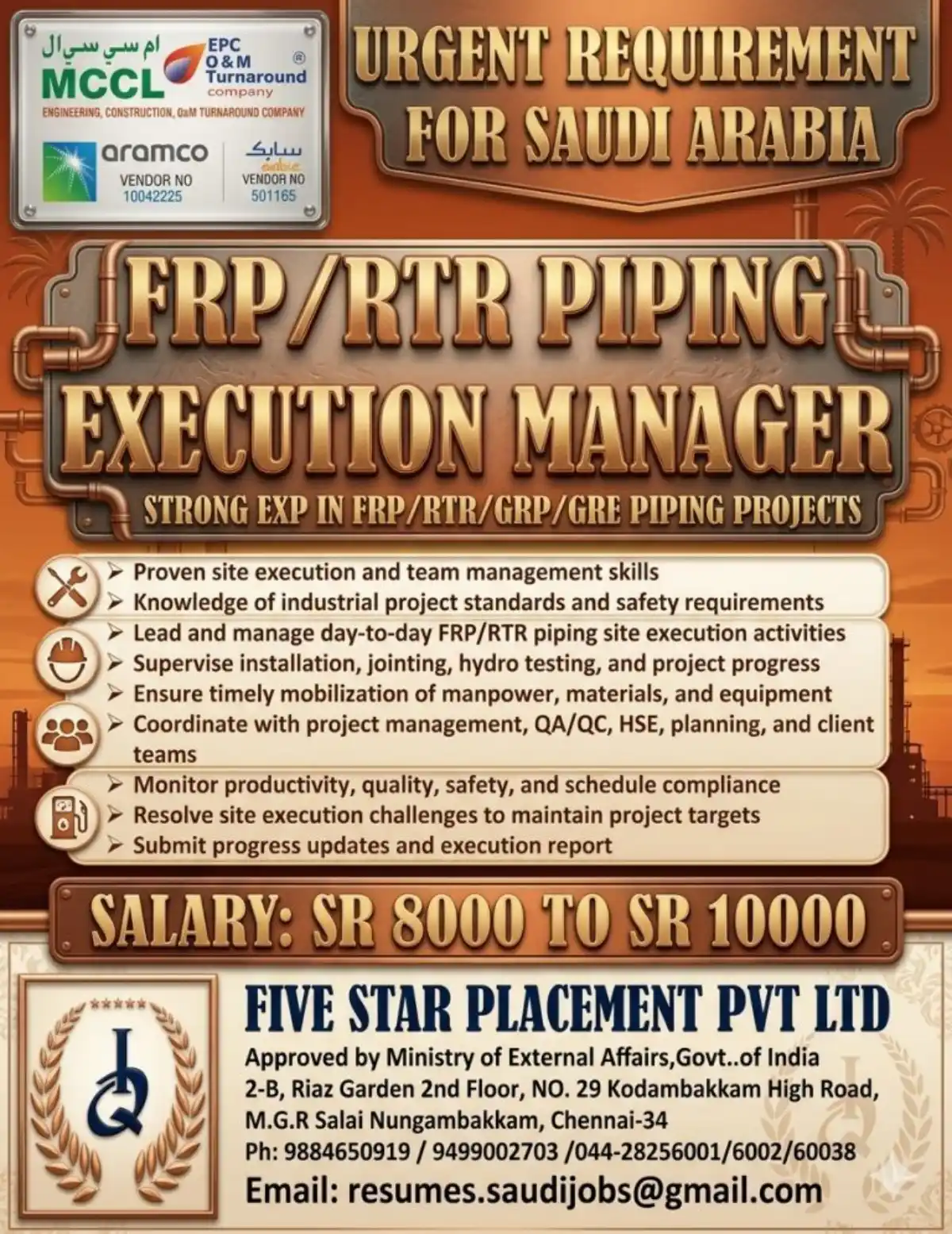 FRP/RTR Execution Manager – Saudi Arabia