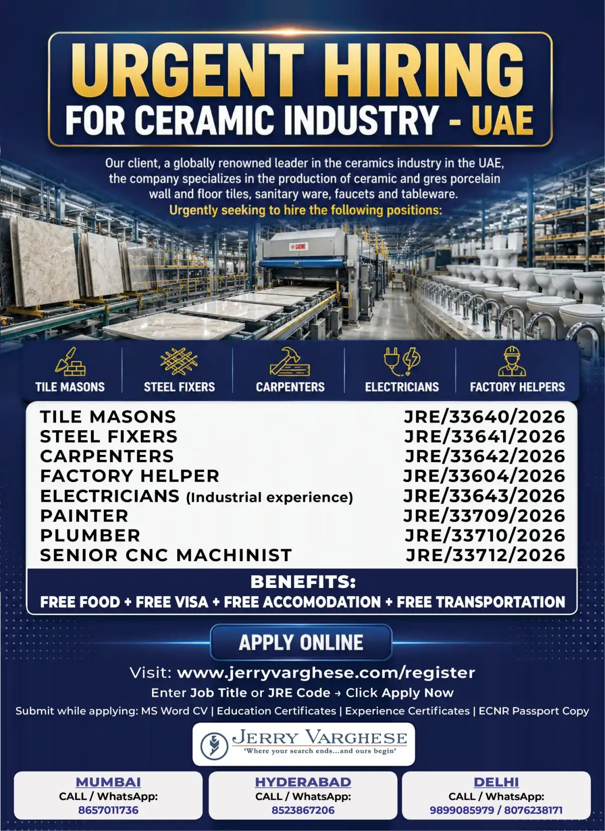 Ceramic Industry Jobs UAE
