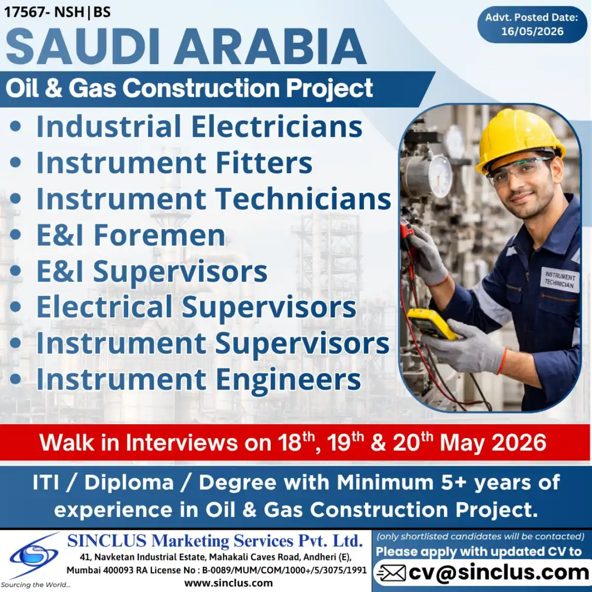 Instrument Technician Jobs Saudi Arabia