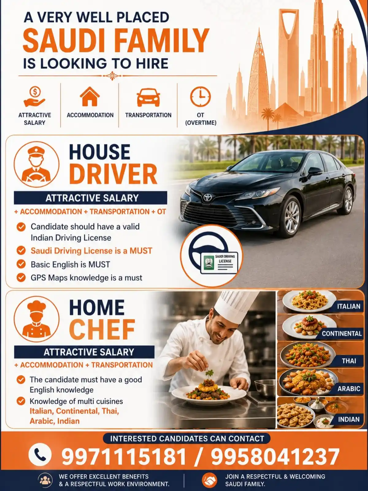 Driver & Chef Jobs Saudi Family