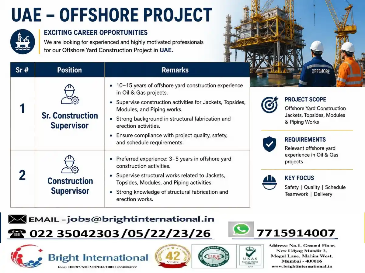 UAE Offshore Project Jobs