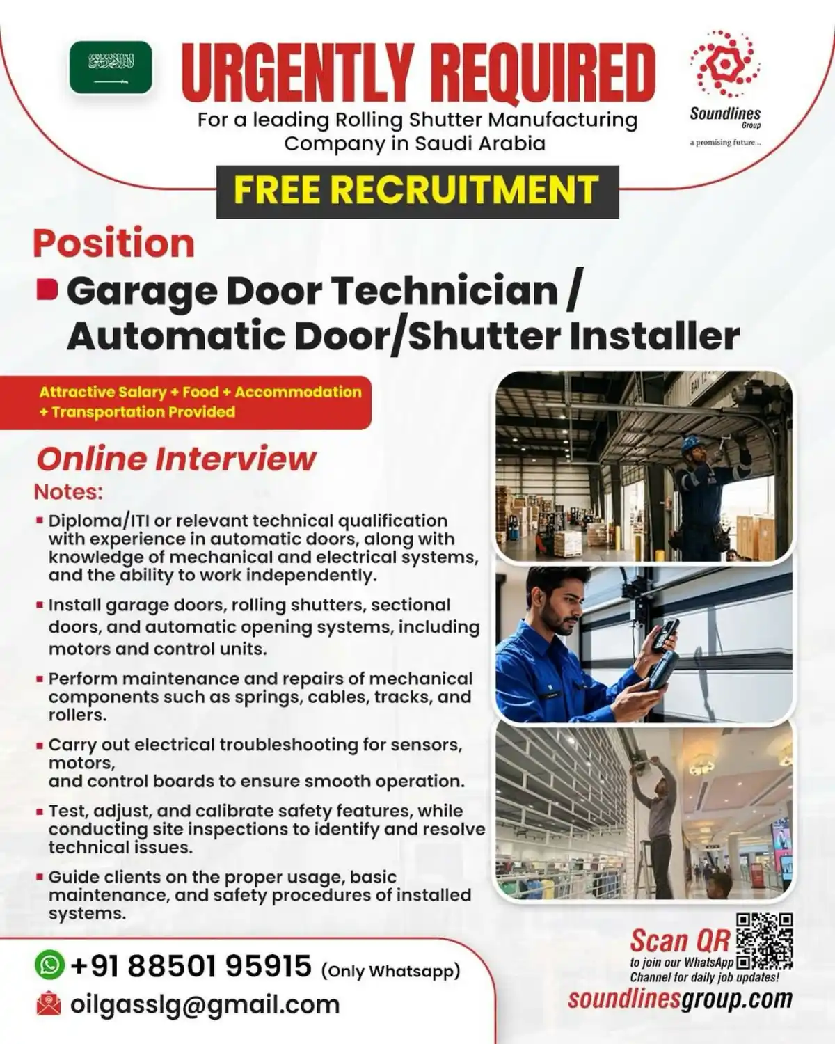 Garage Door Technician – Saudi Arabia