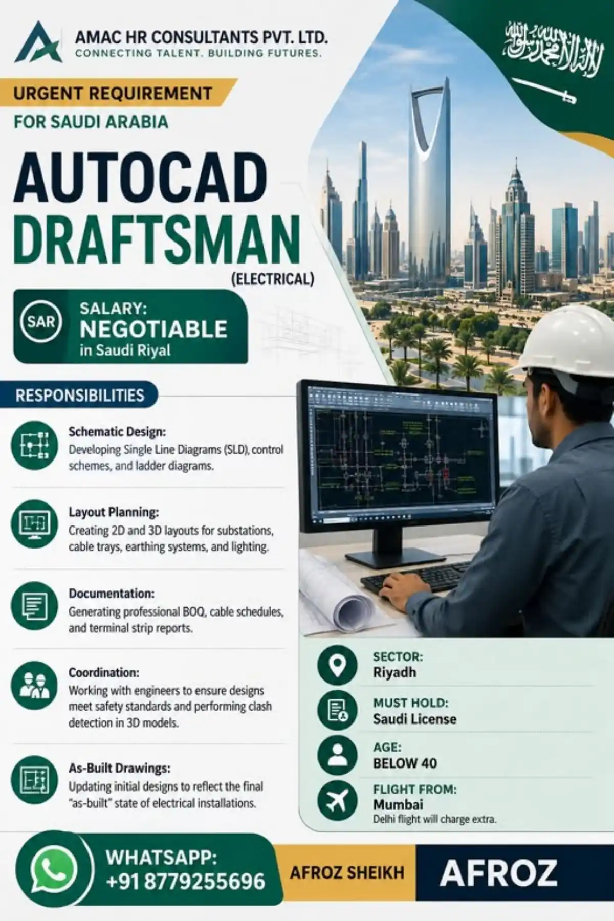 AutoCAD Draftsman (Electrical) – Saudi Arabia