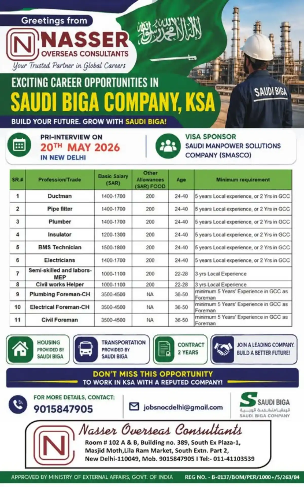 Saudi Biga Company Jobs – 20 May 2026