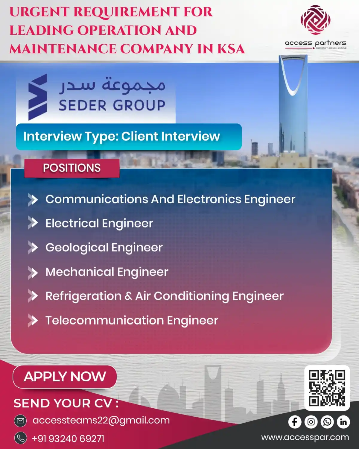Engineers Required in KSA – Urgent