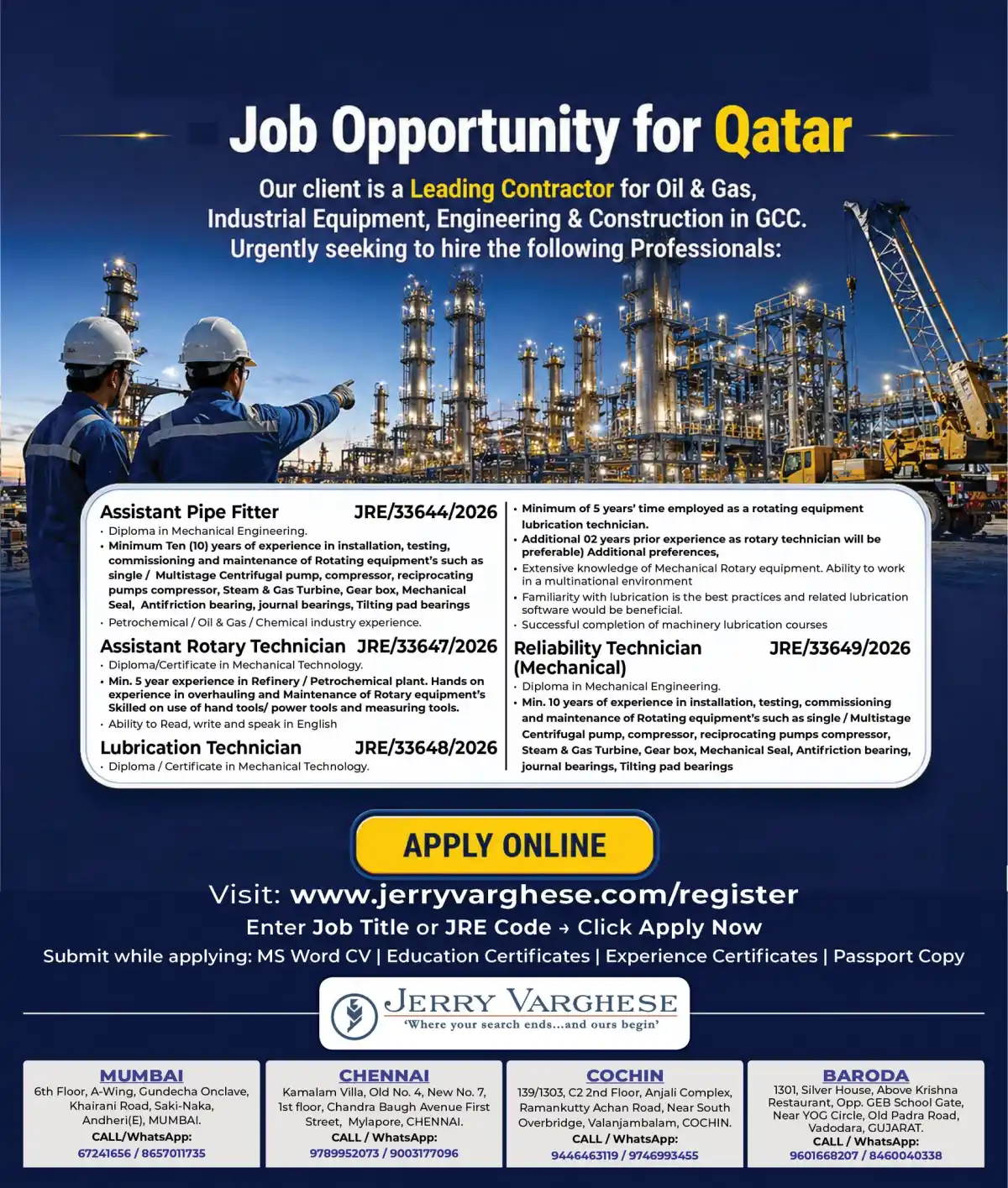 Qatar Rotary Technician Jobs